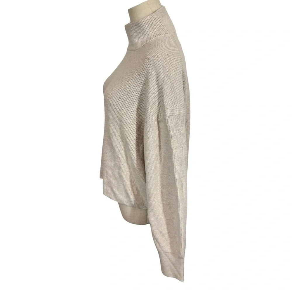 Lululemon Merino Wool-Blend Ribbed Turtleneck Sweater Heathered Natural Ivory